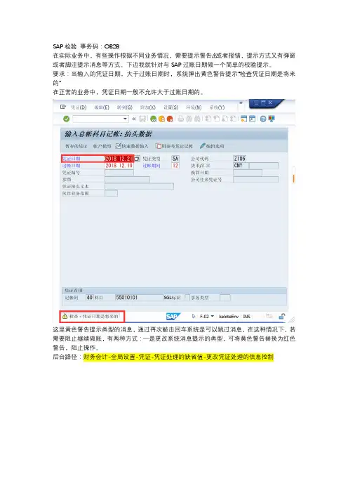 SAP 凭证校验操作手册
