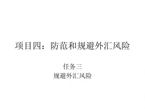 项目四 规避外汇风险 任务三