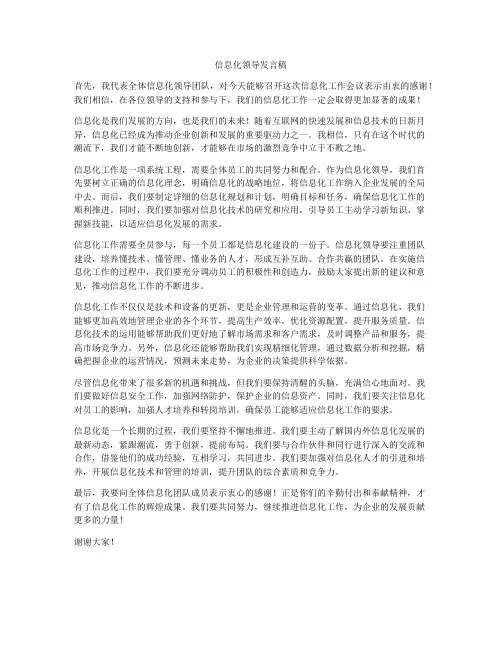 信息化领导发言稿