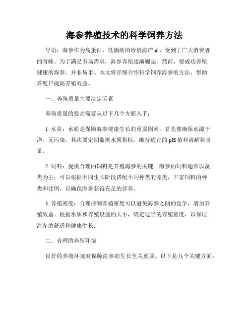 海参养殖技术的科学饲养方法