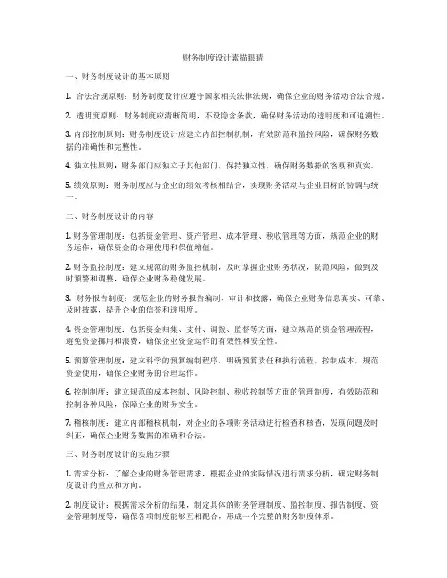 财务制度设计素描眼睛