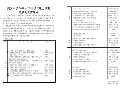2018-2019上学期电教处工作计划