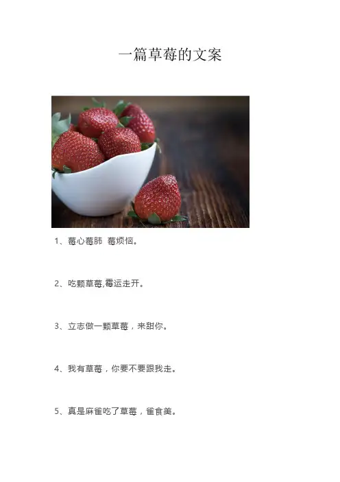 一篇草莓的文案