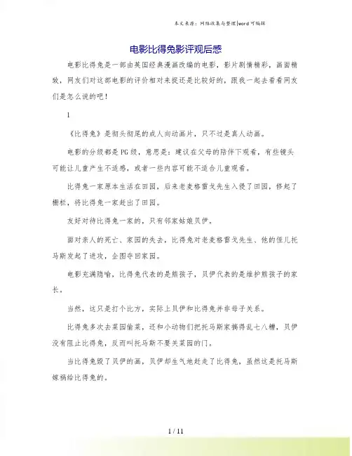 电影比得兔影评观后感.doc
