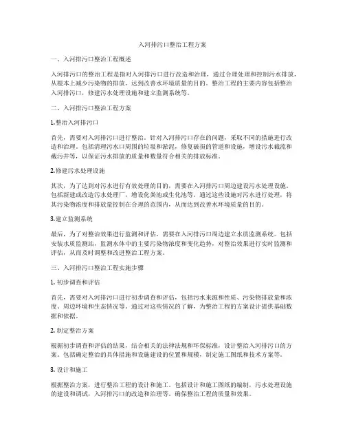 入河排污口整治工程方案