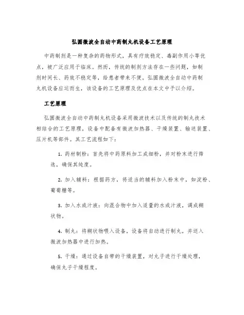 弘圆微波全自动中药制丸机设备工艺原理