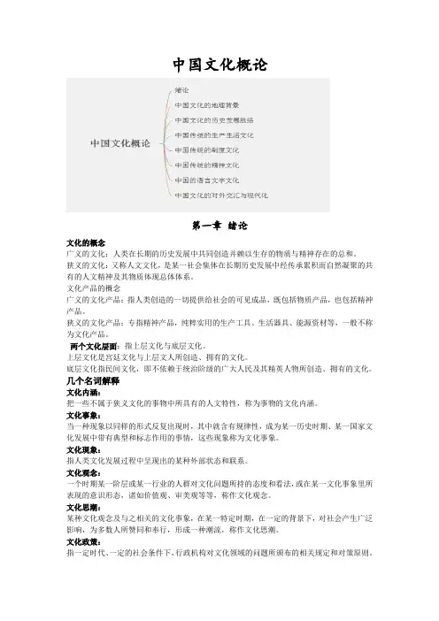 中国文化概论概要