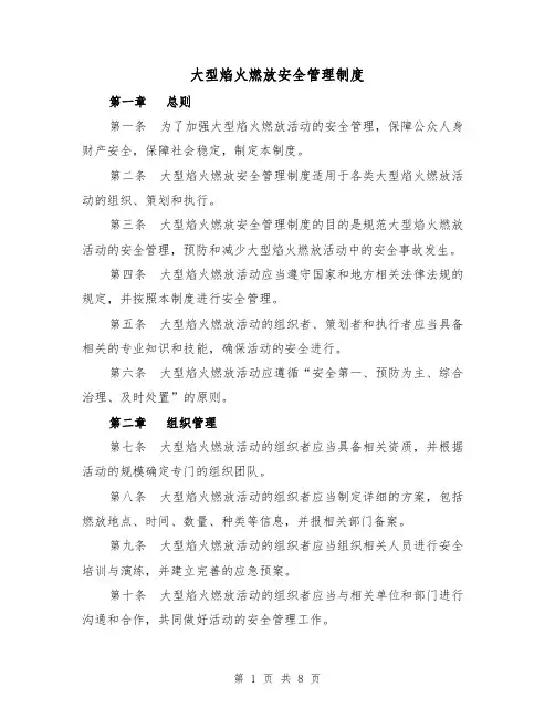大型焰火燃放安全管理制度（3篇）