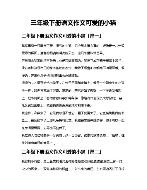 三年级下册语文作文可爱的小猫