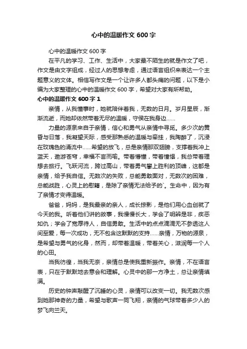 心中的温暖作文600字