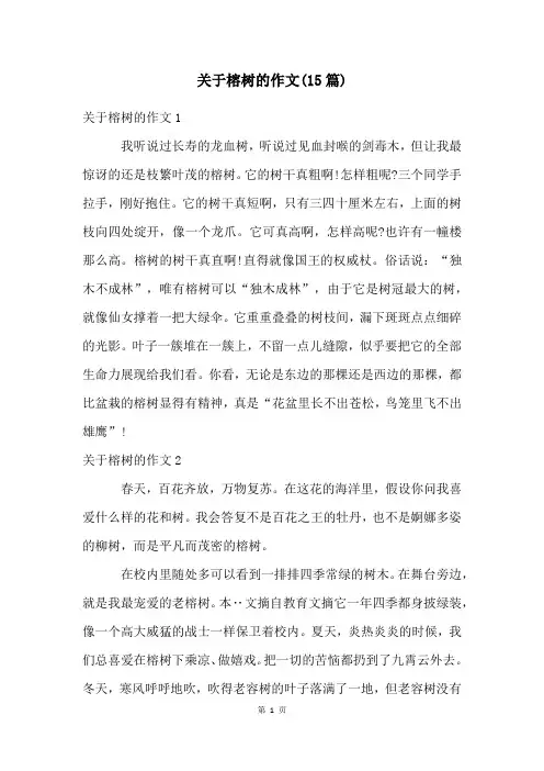 关于榕树的作文(15篇)