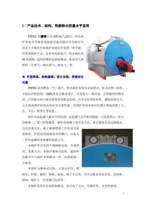 CWNS锅炉产品技术