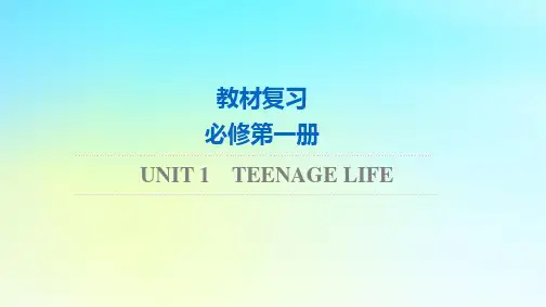 2024版高考英语一轮总复习教材复习Unit1TeenageLife课件新人教版必修第一册