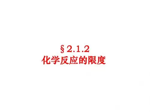 高一化学化学反应的限度
