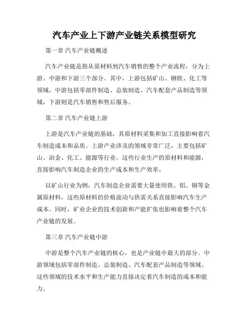 汽车产业上下游产业链关系模型研究