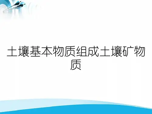 土壤基本物质组成土壤矿物质
