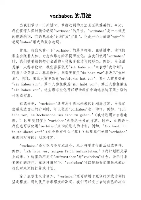 vorhaben的用法