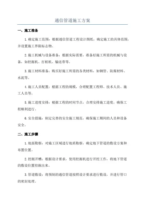 通信管道施工方案