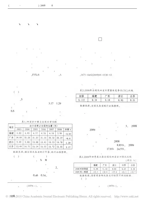 粤_浙_苏_闽四省外贸发展比较及对福建的启示