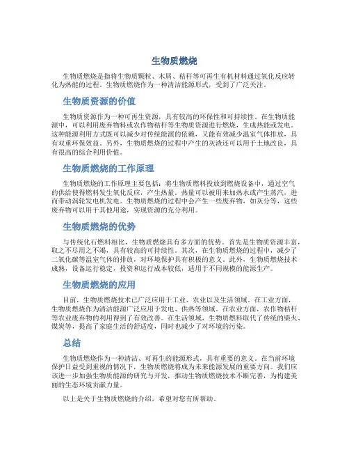 生物质燃烧