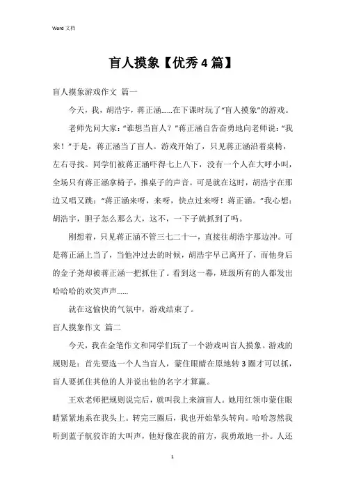 盲人摸象【4篇】