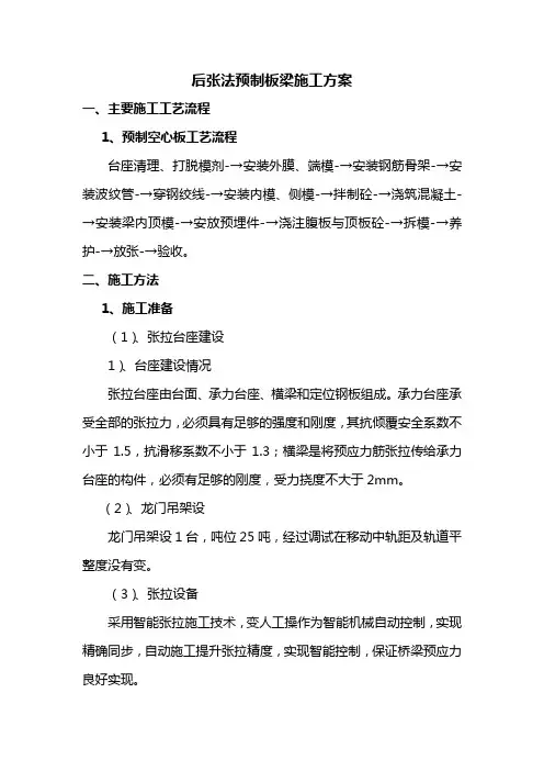 后张法预制板梁施工方案