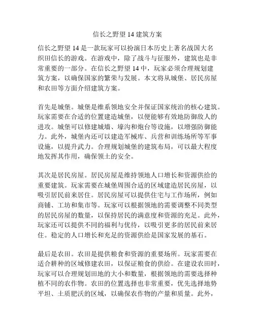 信长之野望14建筑方案