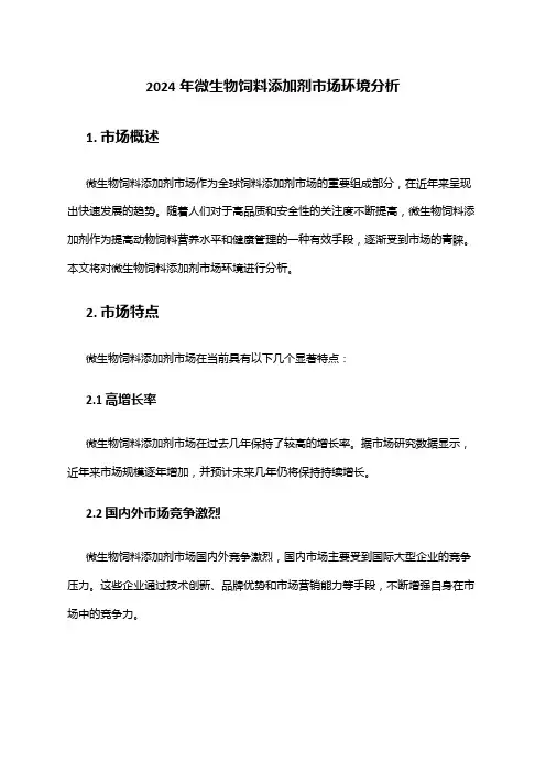 2024年微生物饲料添加剂市场环境分析