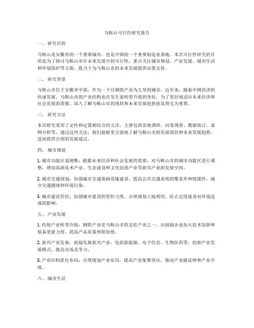 马鞍山可行性研究报告