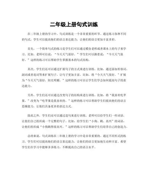 二年级上册句式训练