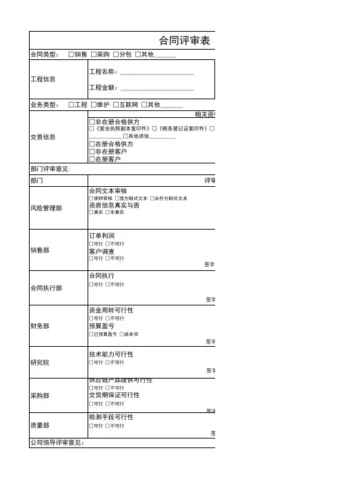 合同评审表