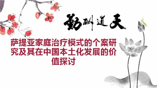 萨提亚家庭治疗模式的个案研究及其在中国本土化发展的价值探讨