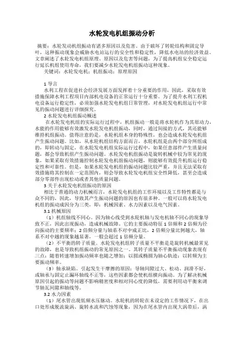 水轮发电机组振动分析