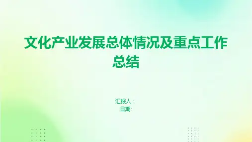 文化产业发展总体情况及重点工作总结