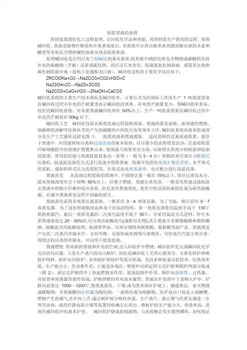 制浆黑液的化工过程处理