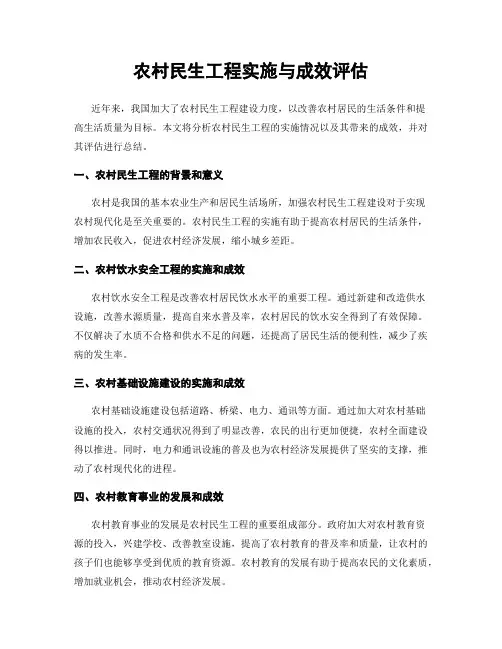 农村民生工程实施与成效评估