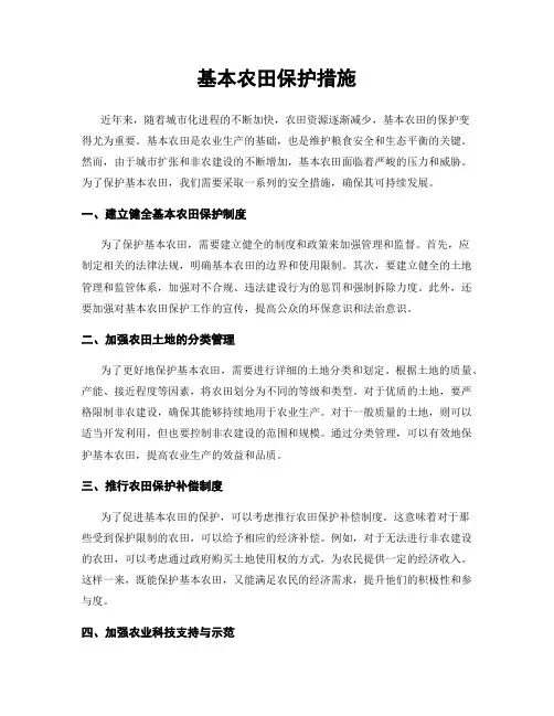 基本农田保护措施