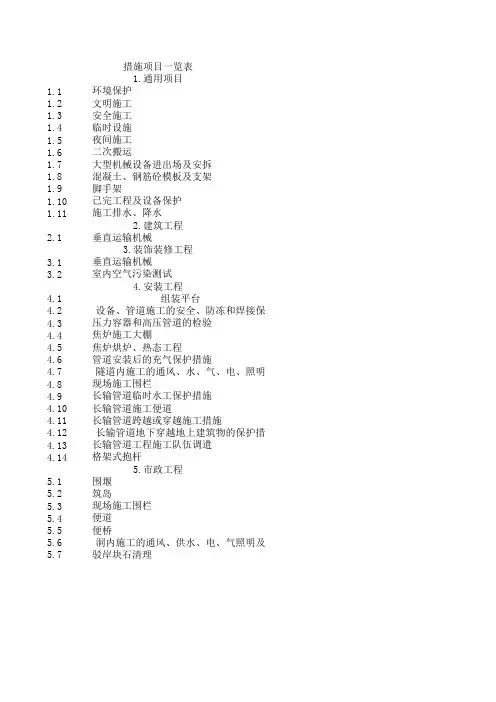 工程量清单计价规范