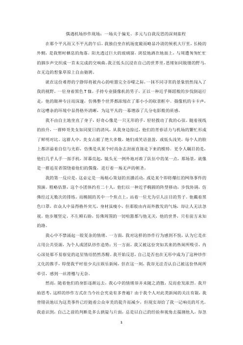 偶遇机场炒作现场：一次对偏见与多元的深刻反思