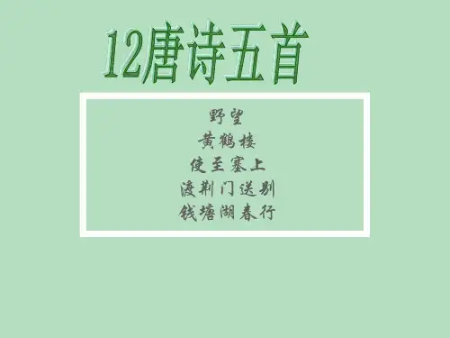 12唐诗五首《野望》《黄鹤楼》《使至塞上》《渡荆门送别》《钱塘湖春行》