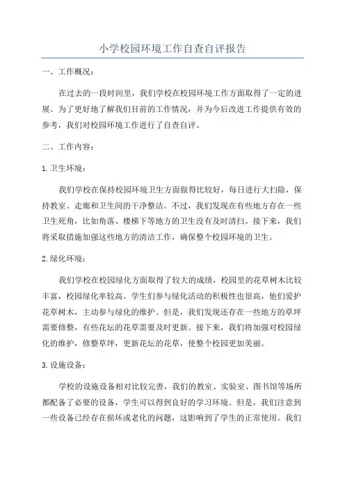 小学校园环境工作自查自评报告
