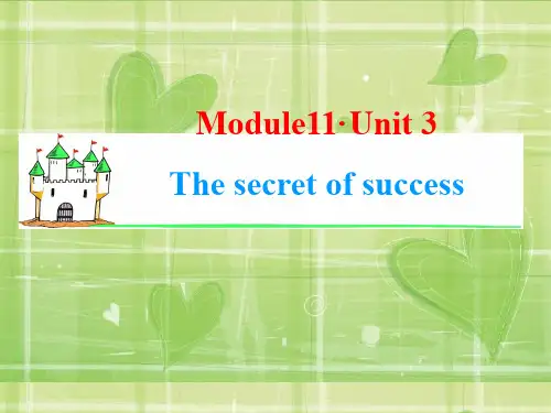 【学海导航】2015届新课标高中英语一轮总复习课件M11 Unit 3 The secret of success(共21张PPT)