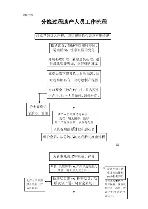 分娩过程助产人员工作流程