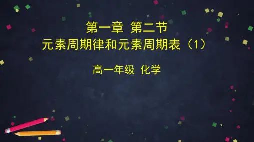 鲁科版化学必修二1.2《元素周期律和元素周期表》课件