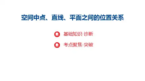 空间中点直线平面之间的位置关系课件-2025届高三数学一轮复习