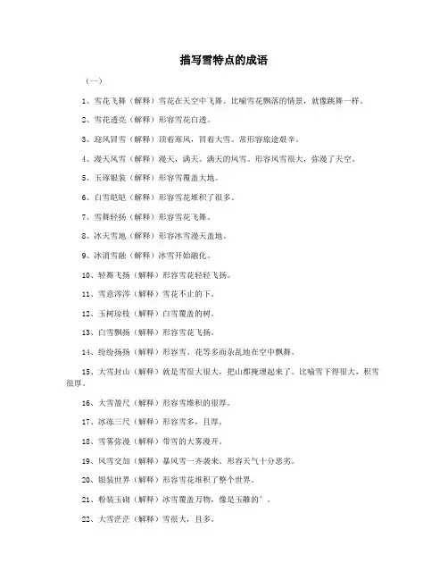 描写雪特点的成语