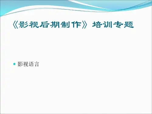 《影视后期制作》培训专题