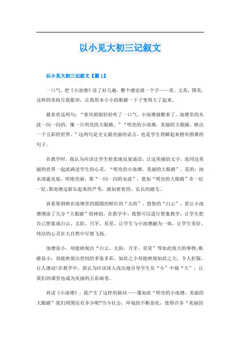 以小见大初三记叙文