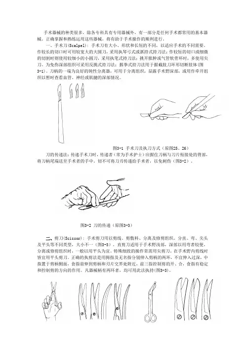 常用手术器械的使用要点
