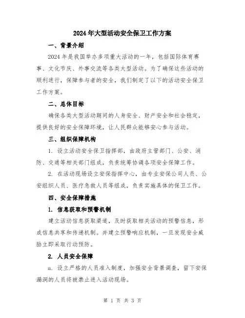 2024年大型活动安全保卫工作方案